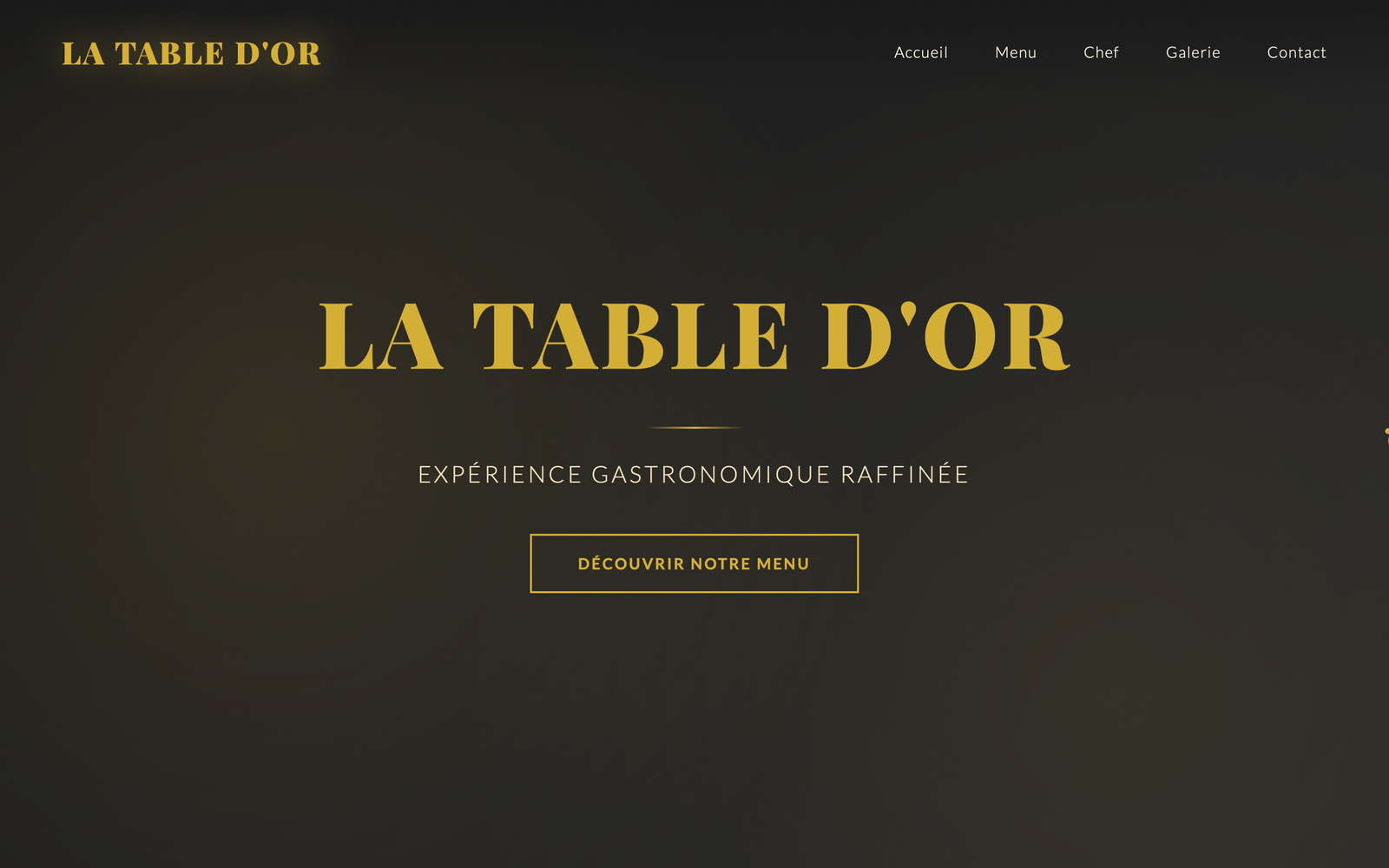 Conception site web restaurant gastronomique