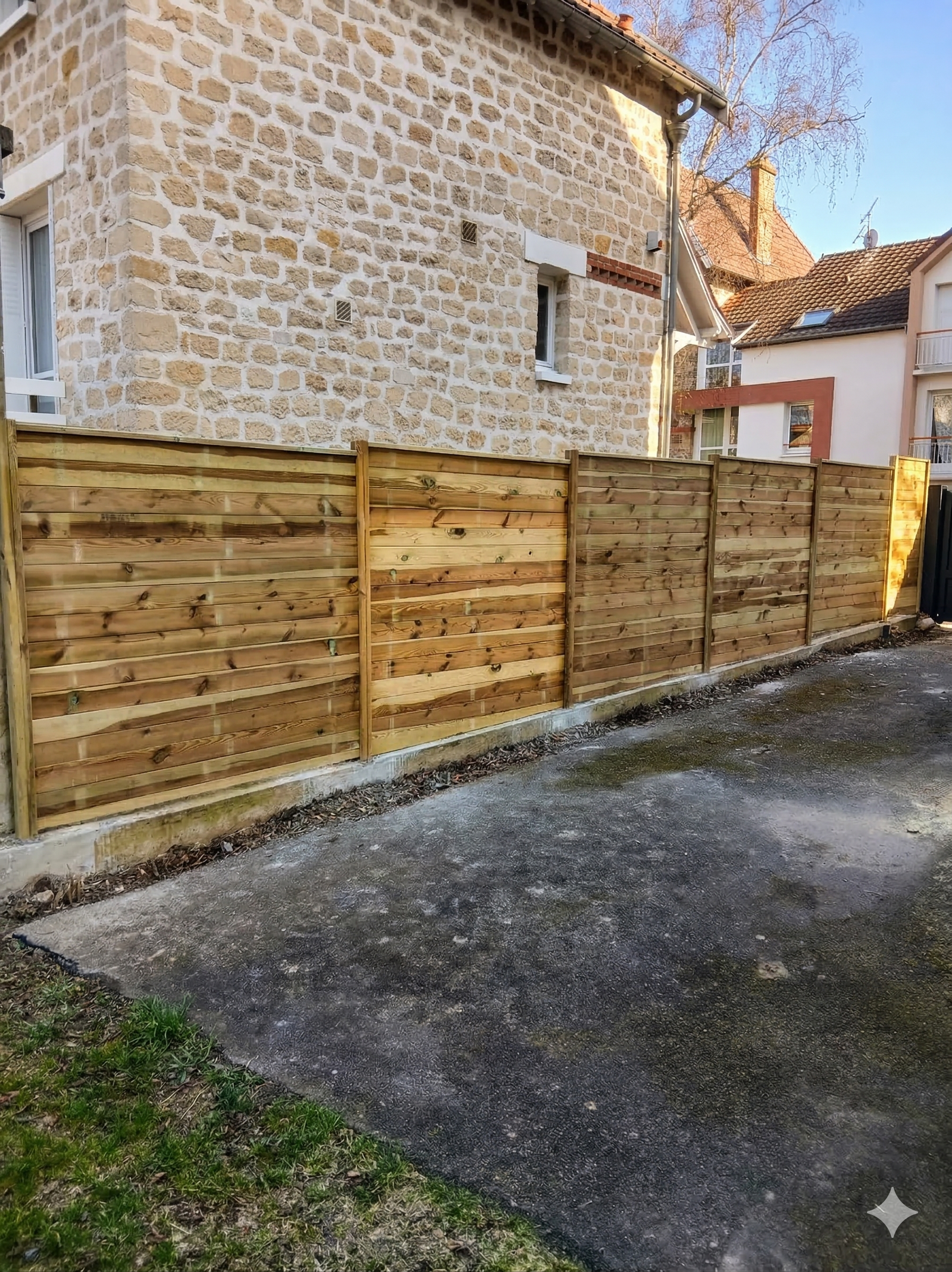 Installation clôture après